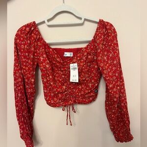 Hollister Long Sleeve Red Top